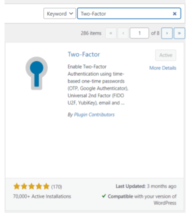 Step 2 - Enable Two-Factor Authentication In WordPress